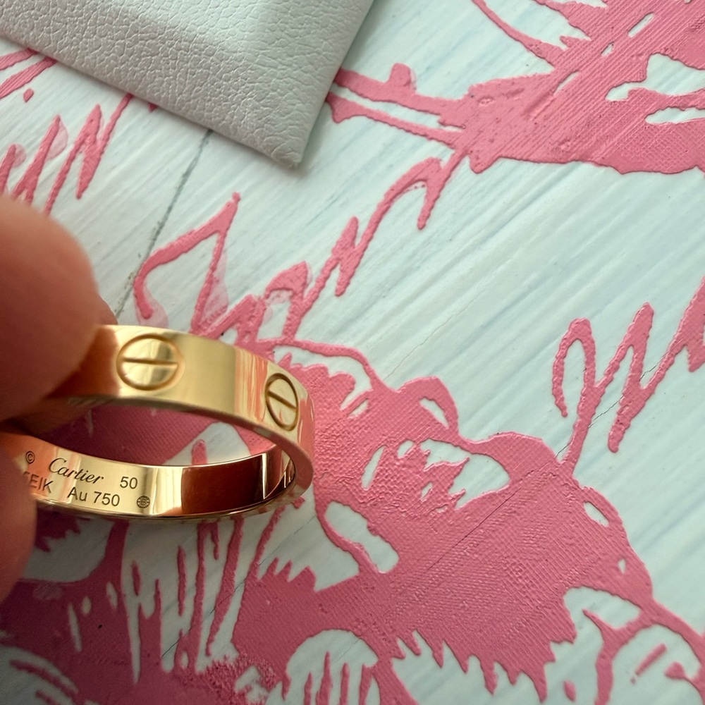 Cartier LOVE Ring Small 18K Yellow Gold Sz 5.25 Full Set - Picture 6 of 11